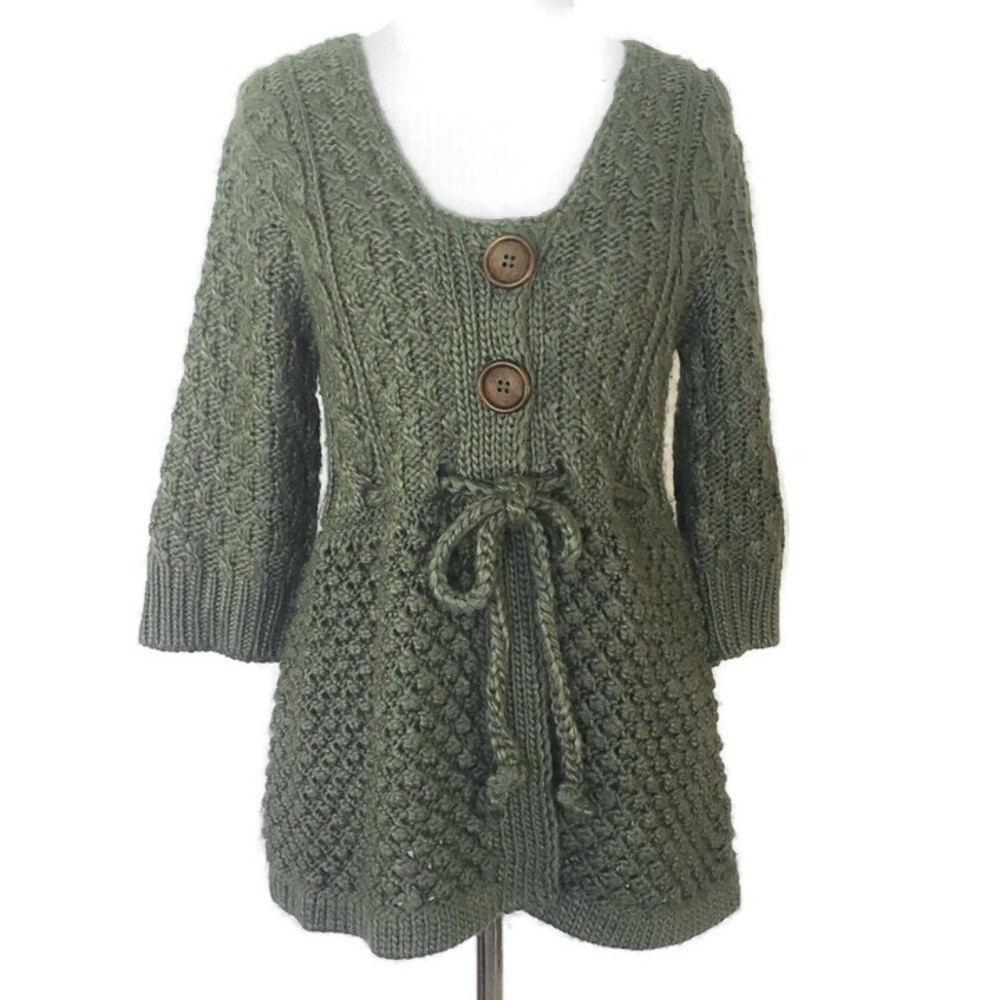 Anthropologie Kenji Hans Knit Cable Knit Cardigan
